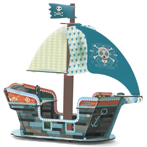 Djeco kalózhajó építőjáték 3D - Pirate boat 3D