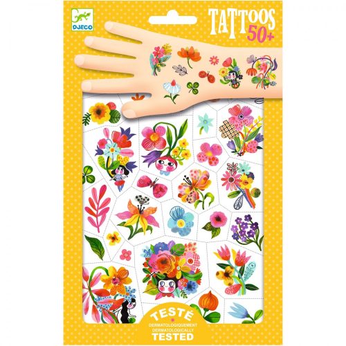Djeco tetováló matricák - Virág akvarell
