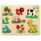 Fa fogantyús puzzle, házikós fajáték