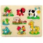 Fa fogantyús puzzle, házikós fajáték