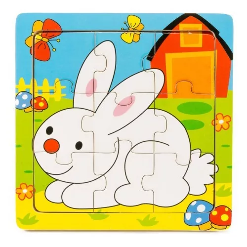 Puzzle 9 db-os - nyuszi