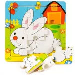 Puzzle 9 db-os - nyuszi