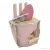 Kerti szerszámok vödörrel (rózsaszín) homokozó készlet