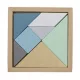 Tangram és tetris építőjáték (rózsaszín, középen kék kocka)