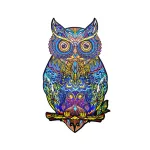 Fa puzzle, színes A5 méretű (bagoly)