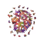 Fa puzzle, színes A5 méretű (oldalranéző oroszlán)
