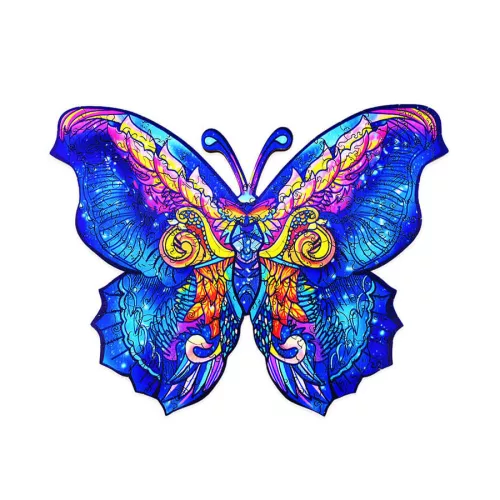 Fa puzzle, színes A4 méretű (pillangó)