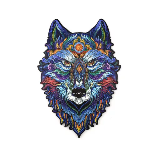 Fa puzzle, színes A4 méretű (farkas)