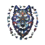 Fa puzzle, színes A4 méretű (farkas)