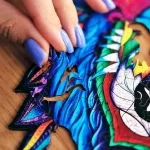 Fa puzzle, színes A5 méretű 100 db-os - farkas