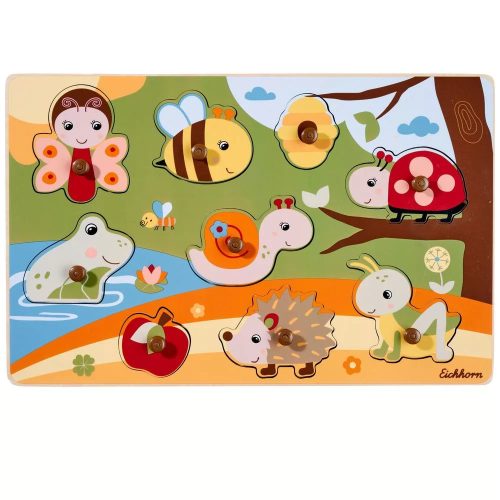 Eichhorn fogantyús puzzle kis állatkák - festett háttérrel