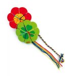 Goki - Virág vagy lóhere - kötőfa színes fonallal