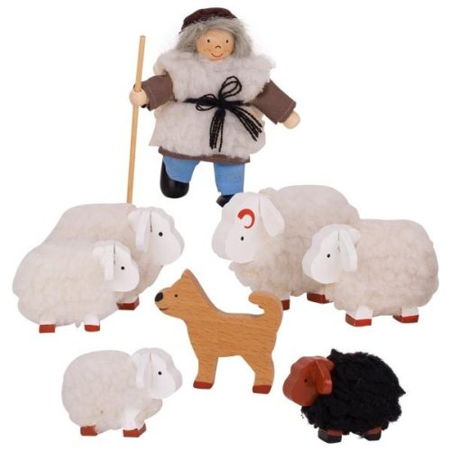 Goki babacsalád - Pásztor a nyájával