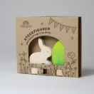 Grimm's festett fa gyertya húsvéti szett Batik Green