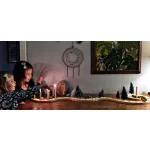 Grimm's festett fa gyertya, lila virág