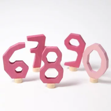 Grimm's díszítő számok (6-0, pink) - Modell 9-es