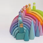 Grimm's 12 pasztell szivárvány fa figura