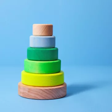   Grimm's neon zöld kis Montessori torony fa építőjáték