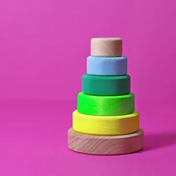   Grimm's neon zöld kis Montessori torony fa építőjáték