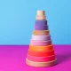 Grimm's neon pink Montessori torony fa építőjáték