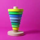 Grimm's neon zöld Montessori torony fa építőjáték Grimm's neon zöld Montessori torony fa építőjáték