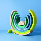 Grimm's neon zöld szivárvány fa építőjáték 10 darabos Grimm's neon zöld szivárvány fa építőjáték 10 darabos