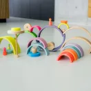 Grimm's neon zöld szivárvány fa építőjáték 10 darabos Grimm's neon zöld szivárvány fa építőjáték 10 darabos