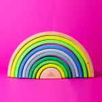 Grimm's neon zöld szivárvány fa építőjáték 10 darabos