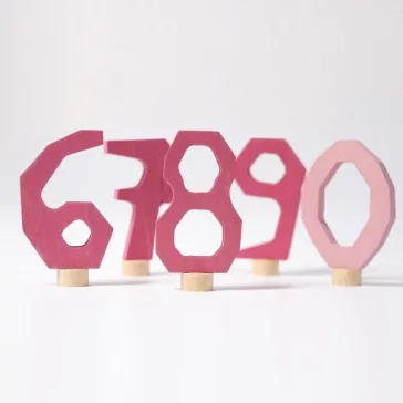 Grimm's díszítő számok (6-0, pink) - Modell 9-es