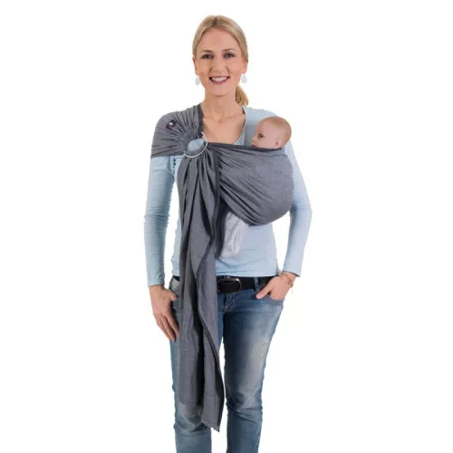 Hoppediz Ring Sling karikás kendő(London fekete-fehér)