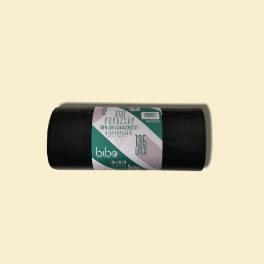   100% újrahasznosított hulladékgyűjtő zsák 135 liter - 70x110cm, fekete 20db/roll