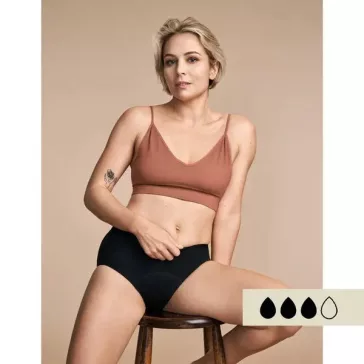   Imse hipster menstruációs bugyi, közepes vérzéshez - Fekete (L)