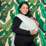 Liliputi rugalmas babahordozó kendő duo line - Hazel-green