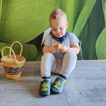 Liliputi puha talpú cipő - Dínó XXL-es