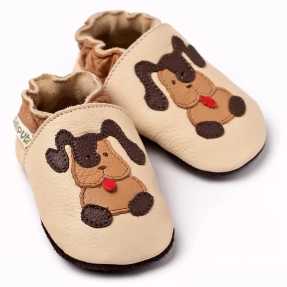 Liliputi puhatalpú cipő - Beige Doggies - Méret M Liliputi puhatalpú cipő - Beige Doggies - Méret M
