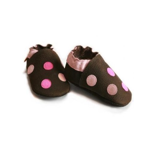 Liliputi puhatalpú cipő - Polka Dots (barna) - Méret S