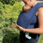 Liliputi rugalmas babahordozó kendő - pink label - navy