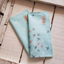 Mamami biopamut textilzsebkendő gyerekeknek : Modell - kék madaras