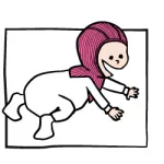 ManyMonths biopamut űrhajós sapka cream line - Méret 3-6/9 hó Charmer