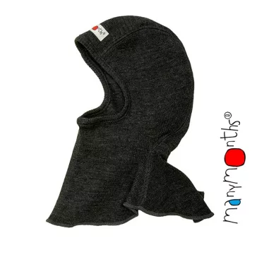   ManyMonths gyapjú űrhajós sapka Foggy black - Méret 5-7/7,5 év I B