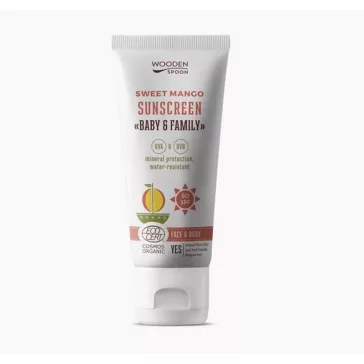   Wooden Spoon Bio naptej és testápoló  mangóval SPF50 (100ml)