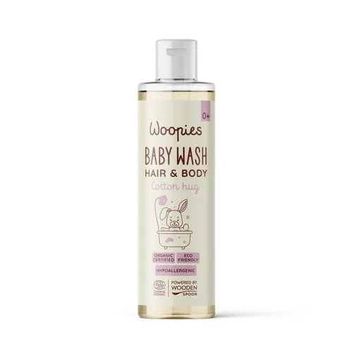 Wooden Spoon Woopies Bio baba tusfürdő és sampon - Cotton hug (200 ml)