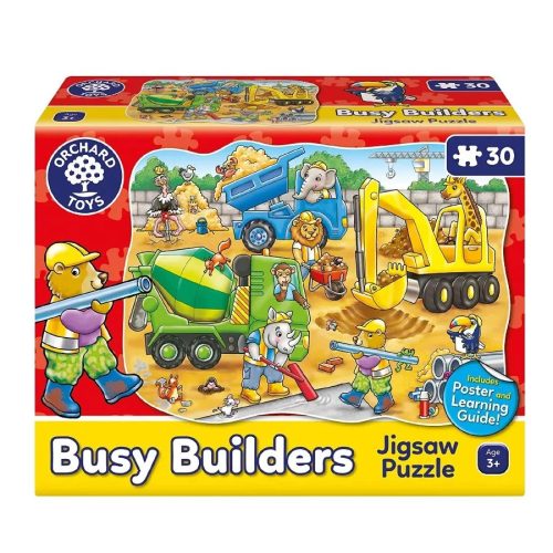 Orchard Toys - Szorgalmas építők puzzle, 30 db-os - Busy Builders