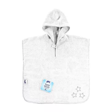 Xkko biopamut frottír poncho - fehér csillagos