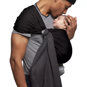   LoveRadius pöti karikás hordozókendő csomó nélkül, Charcoal Grey/Black