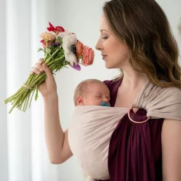   LoveRadius pöti karikás kendő csomó nélkül, Füge/latte