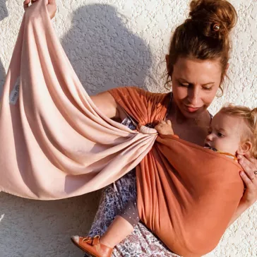   LoveRadius pöti karikás hordozókendő csomó nélkül, nude-caramel