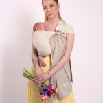  LoveRadius pöti karikás kendő csomó nélkül, Vanilla / Eucalyptus (kifordítható)