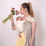  LoveRadius pöti karikás kendő csomó nélkül, Vanilla / Eucalyptus (kifordítható)