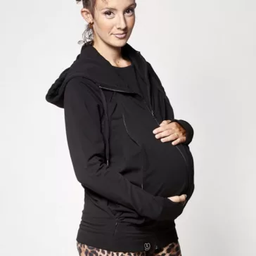   Kismama és hordozós 3in1 kapucnis felső fekete L - LoveRadius
